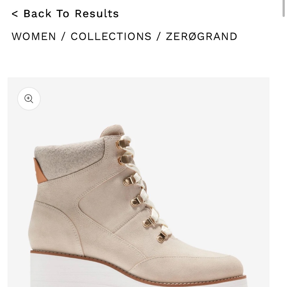 Cole Haan ZERØGRAND City Wedge Hiker Boots – Light Sesame – Size 9.5 – New - Picture 11 of 16